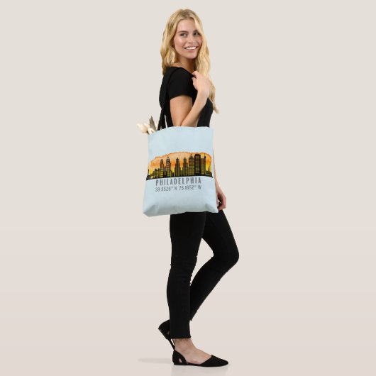 Tote Bag Coordinates de Philadelphie (Sur le modèle)