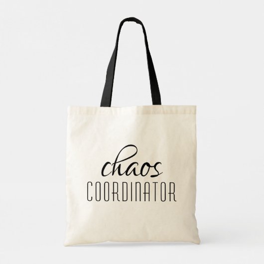 Tote Bag Coordinateur du Chaos Texte typographique (Dos)