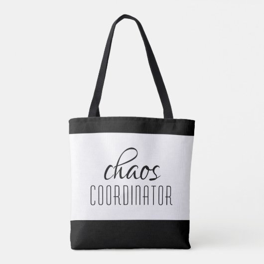 Tote Bag Coordinateur du Chaos Texte typographique (Dos)