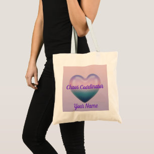 Tote Bag Coordonnatrice de chaos MAMA Cœur Floral Violet
