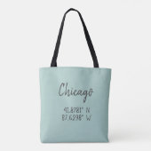 Tote Bag Coordonnées GPS de Chicago Latitude de longitude (Dos)