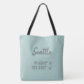 Tote Bag Coordonnées GPS Seattle Longitude Latitude (Dos)