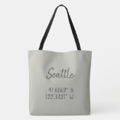 Tote Bag Coordonnées GPS Seattle Longitude Latitude (Dos)