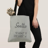 Tote Bag Coordonnées GPS Seattle Longitude Latitude (De près)
