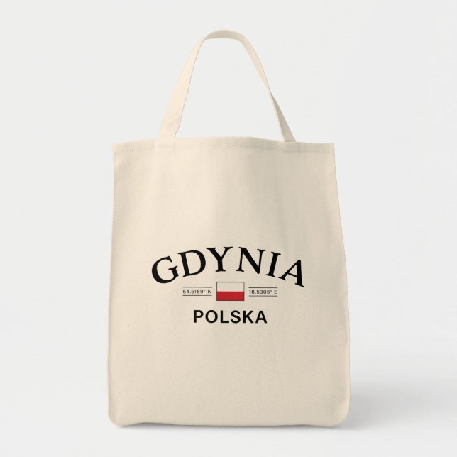Tote Bag Coordonnées polonaises Gdynia Polska (Pologne) (Devant)