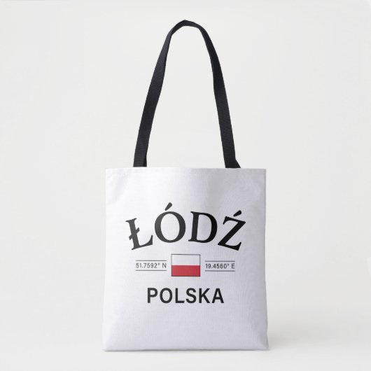 Tote Bag Coordonnées polonaises Lodz Polska (Pologne) (Devant)