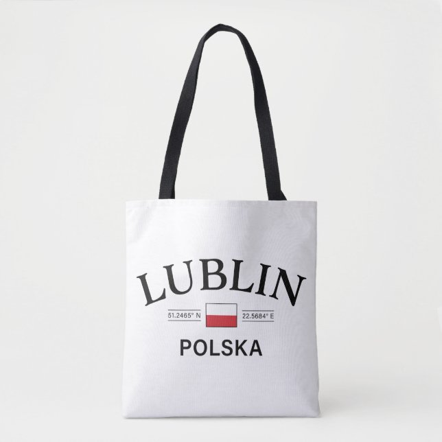 Tote Bag Coordonnées polonaises Lublin Polska (Pologne) (Devant)
