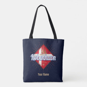 Tote Bag Copenhague capitale Danemark Retro voilier