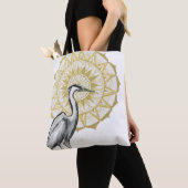 Tote Bag Copie asymétrique de mandala de héron (De près)