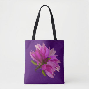 Tote Bag Copie rouge/violacé Fourre-tout de magnolias