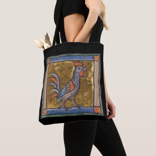 Tote Bag Coq de bestiaire médiéval c. 1270 (De près)