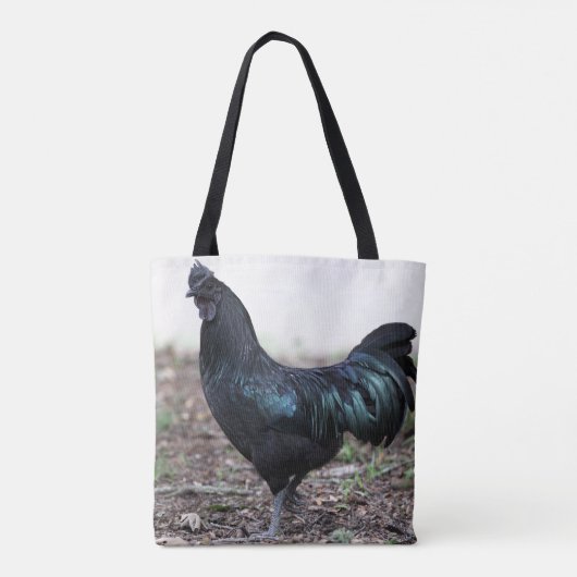 Tote Bag Coq de poulet de noir de jeune coq d'Ayam Cemani (Dos)