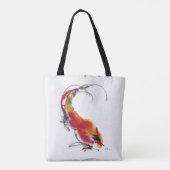 Tote Bag Coq peu commun. Calligraphie et watercolor. (Dos)