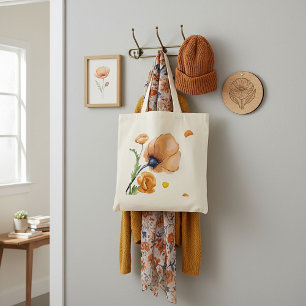 Tote Bag Coquelicot aquarelle orange