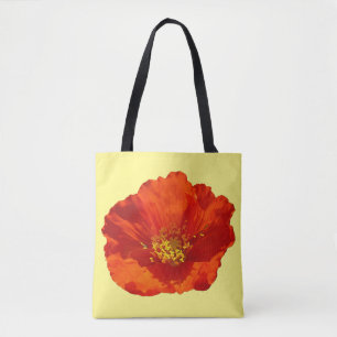 Tote Bag Coquelicot Rouge d'Alaska Fleur Colorée