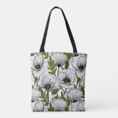 Tote Bag Coquelicots blancs sur fond blanc (Dos)