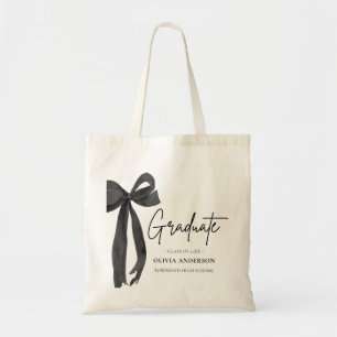 Tote Bag Coquette Black Bow moderne Graduate Graduate