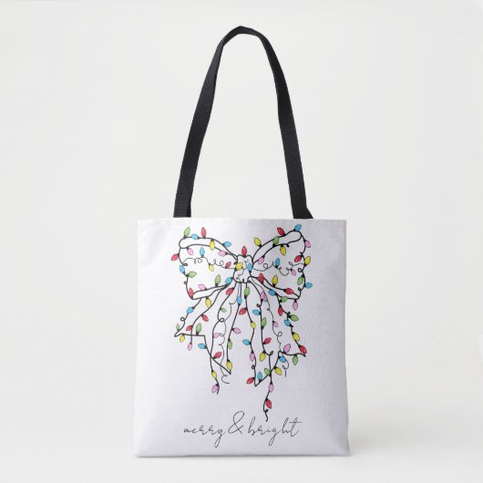 Tote Bag Coquette Bow Joyeux Et Lumineux Holiday Fourre-tou (Devant)