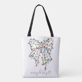 Tote Bag Coquette Bow Joyeux Et Lumineux Holiday Fourre-tou (Dos)