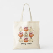 Tote Bag Coquette Bow Rose Cute Fantôme Et Halloween Citrou (Dos)
