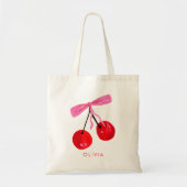 Tote Bag Coquette Cherry & Bow (Devant)
