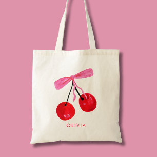 Tote Bag Coquette Cherry & Bow