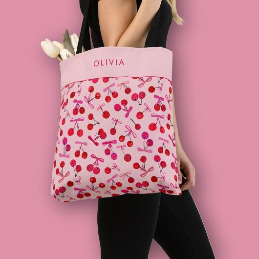 Tote Bag Coquette Cherry & Bow