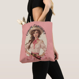 Tote Bag Coquette Cowgirl Western Mode Portrait