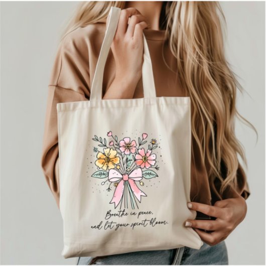 Tote Bag Coquette Floral Retro avec devis