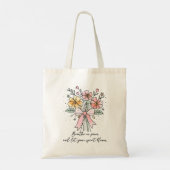 Tote Bag Coquette Floral Retro avec devis (Dos)