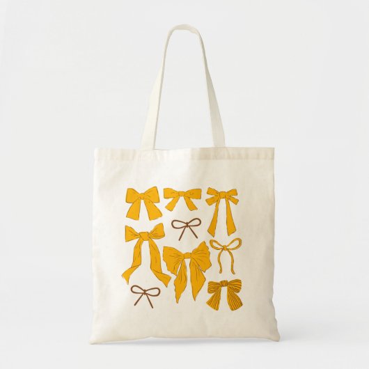 Tote Bag Coquette Jaune Fille Bows (Devant)