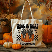 Tote Bag Coquette Personnalisée Citrouille Trick Ou Treat C
