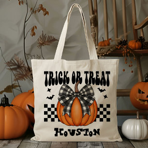 Tote Bag Coquette Personnalisée Citrouille Trick Ou Treat C