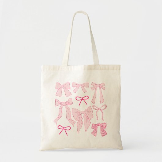 Tote Bag Coquette Rose Fille Bows (Devant)