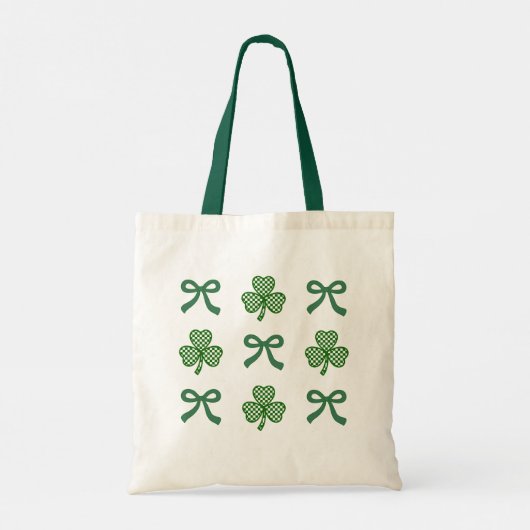Tote Bag Coquette St. Patrick’s Day Rubans et Clochers vert (Dos)