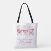Tote Bag Coquette Vaches roses et Bachelorette de vin (Dos)