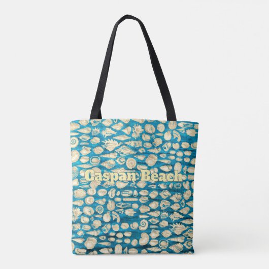 Tote Bag Coquillage - Mer de Coquillages - Bleu (Dos)