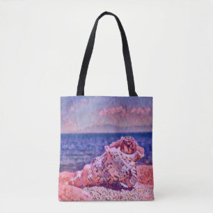 Tote Bag Coquillage rose près de peinture d'aquarelle de me