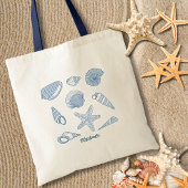 Tote Bag Coquillages & étoiles de mer - personnalisation
