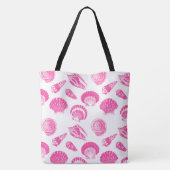Tote Bag Coquillages - Fuchsia rose et blanc (Dos)