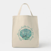 Tote Bag Coquille de mer aqua (Dos)