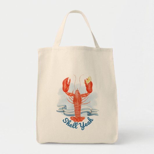 Tote Bag Coquille Ouais Homard / Plage côtière (Devant)