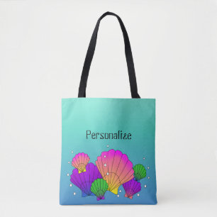 Tote Bag Coquilles de mer des Caraïbes avec des bulles