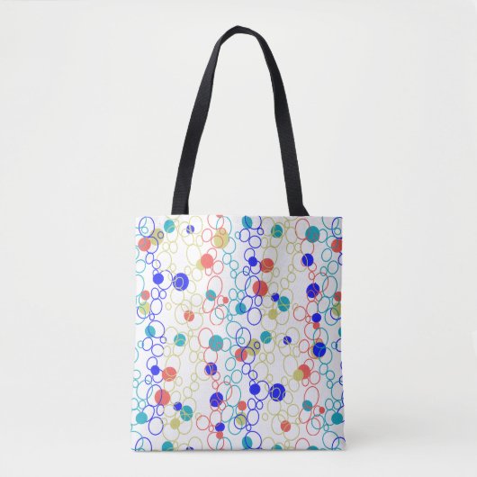 Tote Bag Corail bleu Aqua Lime Cercles verts Points (Devant)