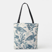 Tote Bag Corail bleu Feuille Art (Dos)