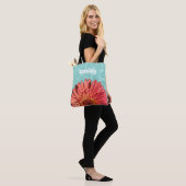 Tote Bag Corail couleur Gerbera Daisy Photo Mint Vert (Sur le modèle)