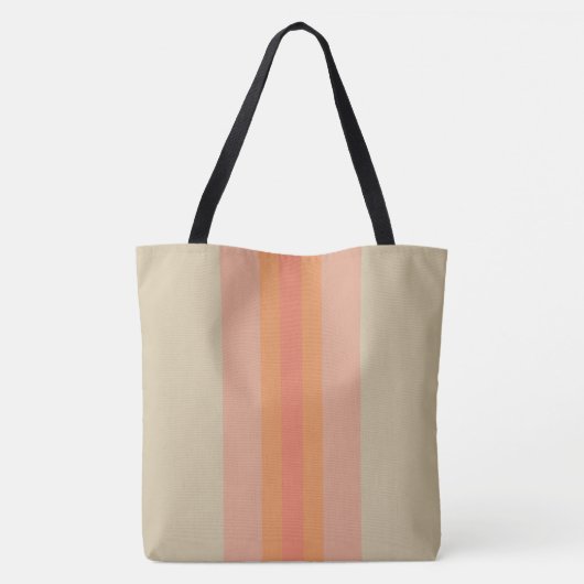 Tote Bag Corail moderne rayé beige (Dos)