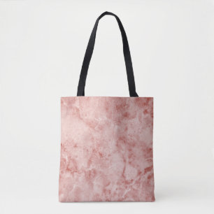 Tote Bag Corail rose et marbre blanc