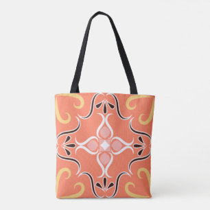 Tote Bag Corail & rose Marocain Mosaïque Carrelage Boho Chi