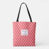 Tote Bag Corail vibre violet géométrique (Dos)